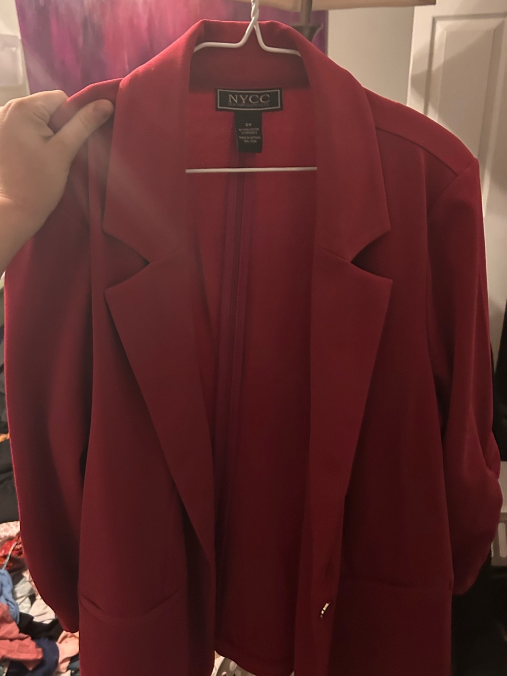 2X NYCC Women's Red Blazer Jacket